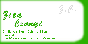 zita csanyi business card
