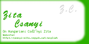 zita csanyi business card